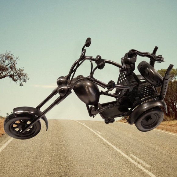 Three Wheel Metal Chopper Made from Scrap Metal - Picture 6 of 8